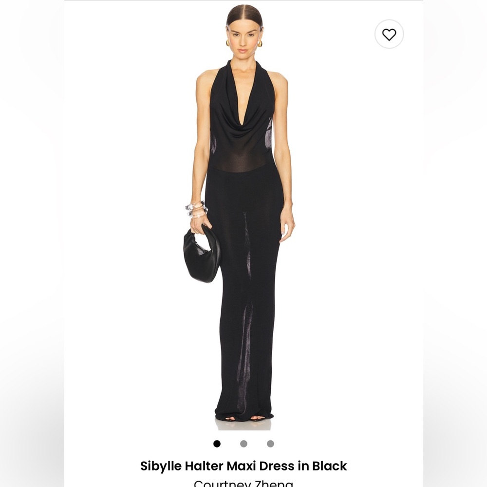 Sibylle Halter Maxi Dress in Black in size S/M